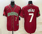 Mens Mexico Baseball #7 Julio Urias Number 2023 Red Blue World Baseball Classic Stitched Jersey1,baseball caps,new era cap wholesale,wholesale hats